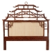 bali & pari Tamiko Marbled Tortoise Rattan Freestanding Headboard - Pagoda Inspired Standalone Headboard with Handwoven Panel, King - BSOTemple-Tortoise/Rattan-King-HB