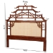 bali & pari Tamiko Marbled Tortoise Rattan Freestanding Headboard - Pagoda Inspired Standalone Headboard with Handwoven Panel, King - BSOTemple-Tortoise/Rattan-King-HB