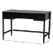 Baxton Studio Lucera Bobbin Writing Desk - 3-Drawer Home Office Desk with Spindle Frame, Black - BSOMG9011-4-Black-Writing Desk