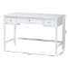 Baxton Studio Lucera Bobbin Writing Desk - 3-Drawer Home Office Desk with Spindle Frame, White - BSOMG9011-4-White-Writing Desk