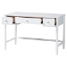 Baxton Studio Lucera Bobbin Writing Desk - 3-Drawer Home Office Desk with Spindle Frame, White - BSOMG9011-4-White-Writing Desk