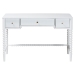 Baxton Studio Lucera Bobbin Writing Desk - 3-Drawer Home Office Desk with Spindle Frame, White - BSOMG9011-4-White-Writing Desk