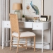 Baxton Studio Lucera Bobbin Writing Desk - 3-Drawer Home Office Desk with Spindle Frame, White - BSOMG9011-4-White-Writing Desk