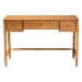 Baxton Studio Lucera Bobbin Writing Desk - 3-Drawer Home Office Desk with Spindle Frame, Oak Brown - BSOMG9011-4-NT Oak-Writing Desk