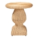 bali & pari Hideo Natural Rattan End Table - Handwoven Wicker Sculptural Accent Table with Pedestal Base - BSOHideo-Natural Rattan-ET