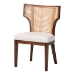 bali & pari Franco Dining Chair - Sculpted Seating with Woven Rattan Backrest and Upholstered Seat for Kitchen or Dining Room