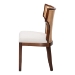 bali & pari Franco Dining Chair - Sculpted Seating with Woven Rattan Backrest and Upholstered Seat for Kitchen or Dining Room - BSOFranco-Light Brown-Rattan/Wood-DC