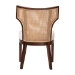bali & pari Franco Dining Chair - Sculpted Seating with Woven Rattan Backrest and Upholstered Seat for Kitchen or Dining Room - BSOFranco-Light Brown-Rattan/Wood-DC