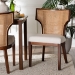 bali & pari Franco Dining Chair - Sculpted Seating with Woven Rattan Backrest and Upholstered Seat for Kitchen or Dining Room - BSOFranco-Light Brown-Rattan/Wood-DC