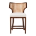 bali & pari Franco Counter Stool - Sculpted Seating with Woven Rattan Backrest and Upholstered Seat for Kitchen or Lounge - BSOFranco-Light Brown-Rattan/Wood-CS