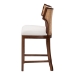 bali & pari Franco Counter Stool - Sculpted Seating with Woven Rattan Backrest and Upholstered Seat for Kitchen or Lounge - BSOFranco-Light Brown-Rattan/Wood-CS