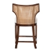 bali & pari Franco Counter Stool - Sculpted Seating with Woven Rattan Backrest and Upholstered Seat for Kitchen or Lounge - BSOFranco-Light Brown-Rattan/Wood-CS