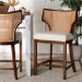 bali & pari Franco Counter Stool - Sculpted Seating with Woven Rattan Backrest and Upholstered Seat for Kitchen or Lounge - BSOFranco-Light Brown-Rattan/Wood-CS
