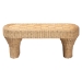 bali & pari Canika Natural Rattan Coffee Table - Handwoven Wicker Accent Table with Checkered Tabletop and Waterfall Base for Living Room or Sunroom - BSOCheckered-Natural-Rattan-CT
