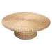 bali & pari Silvia Natural Rattan Coffee Table - Handwoven Wicker Accent Cocktail Table with Pedestal Base for Living Room or Sunroom - BSOSilvia-Natural-Rattan-CT