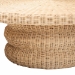 bali & pari Silvia Natural Rattan Coffee Table - Handwoven Wicker Accent Cocktail Table with Pedestal Base for Living Room or Sunroom - BSOSilvia-Natural-Rattan-CT