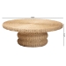 bali & pari Silvia Natural Rattan Coffee Table - Handwoven Wicker Accent Cocktail Table with Pedestal Base for Living Room or Sunroom - BSOSilvia-Natural-Rattan-CT