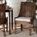 bali & pari Bella Rattan Dining Chair with Cushion - Handwoven Wicker Accent Side Chair with High Backrest, Coastal Boho Seating for Kitchen or Dining Area, Coffee Bean - BSOBella-Coffee Antique/Rattan-DC
