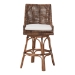 bali & pari Bella Swivel Rattan Bar Stool with Cushion - Handwoven Wicker Bar Chair with Backrest and Footrest, Coffee Bean - BSOBella-Coffee Antique/Rattan-BS
