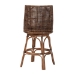 bali & pari Bella Swivel Rattan Bar Stool with Cushion - Handwoven Wicker Bar Chair with Backrest and Footrest, Coffee Bean - BSOBella-Coffee Antique/Rattan-BS