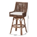 bali & pari Bella Swivel Rattan Bar Stool with Cushion - Handwoven Wicker Bar Chair with Backrest and Footrest, Coffee Bean - BSOBella-Coffee Antique/Rattan-BS