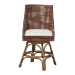bali & pari Bella Swivel Rattan Counter Stool with Cushion - Handwoven Wicker Kitchen Island Seating with Backrest and Footrest, Coffee Bean - BSOBella-Coffee Antique/Rattan-CS