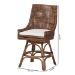 bali & pari Bella Swivel Rattan Counter Stool with Cushion - Handwoven Wicker Kitchen Island Seating with Backrest and Footrest, Coffee Bean - BSOBella-Coffee Antique/Rattan-CS