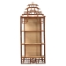 bali & pari Tamiko Marbled Tortoise Rattan 3-Tier Accent Shelf - Pagoda Freestanding Etagere Shelving for Living Room, Bedroom, or Entryway - BSOTemple-Tortoise-Rattan-Shelf