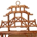 bali & pari Tamiko Marbled Tortoise Rattan 3-Tier Accent Shelf - Pagoda Freestanding Etagere Shelving for Living Room, Bedroom, or Entryway - BSOTemple-Tortoise-Rattan-Shelf