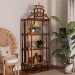 bali & pari Tamiko Marbled Tortoise Rattan 3-Tier Accent Shelf - Pagoda Freestanding Etagere Shelving for Living Room, Bedroom, or Entryway - BSOTemple-Tortoise-Rattan-Shelf