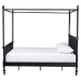 Baxton Studio Callison Spindle Canopy Bed - Turned Farmhouse Bed Frame with Spoked Headboard and Sculpted Legs, Black, King - BSOMG0259-2-Black-King-Canopy Bed
