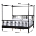 Baxton Studio Callison Spindle Canopy Bed - Turned Farmhouse Bed Frame with Spoked Headboard and Sculpted Legs, Black, King - BSOMG0259-2-Black-King-Canopy Bed