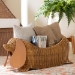 bali & pari Daffodil Natural Rattan Dachshund Basket - Handwoven Wicker Storage Solution - BSODachs-Light Honey Rattan-Basket