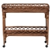 bali & pari Fumiyo Natural Rattan Kitchen Cart - Handwoven Wicker Two-Tier Serving Cart with Raised Openwork Borders and Wheels - BSOWS247-Medium Brown Rattan-Cart