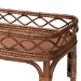 bali & pari Fumiyo Natural Rattan Kitchen Cart - Handwoven Wicker Two-Tier Serving Cart with Raised Openwork Borders and Wheels - BSOWS247-Medium Brown Rattan-Cart
