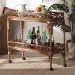 bali & pari Fumiyo Natural Rattan Kitchen Cart - Handwoven Wicker Two-Tier Serving Cart with Raised Openwork Borders and Wheels - BSOWS247-Medium Brown Rattan-Cart