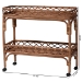 bali & pari Fumiyo Natural Rattan Kitchen Cart - Handwoven Wicker Two-Tier Serving Cart with Raised Openwork Borders and Wheels - BSOWS247-Medium Brown Rattan-Cart