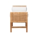 bali & pari Vivan Natural Rattan Bench - Handwoven Wicker Accent Seating with Cushion and Pillows, Backless - BSOVivan-SVN27284-Natural Rattan-Bench