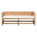 bali & pari Vivan Natural Rattan Bench - Handwoven Wicker Accent Seating with Cushion and Backrest - BSOVivan-SVN27285-Natural Rattan-Backrest Bench