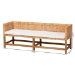 bali & pari Vivan Natural Rattan Bench - Handwoven Wicker Accent Seating with Cushion and Backrest - BSOVivan-SVN27285-Natural Rattan-Backrest Bench