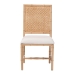 bali & pari Sandy Dining Chair - Crafted Wood and Natural Rattan Side Chair with Bamboo Motif and Upholstered Seat - BSOSandy-Natural Wooden-DC