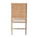 bali & pari Sandy Dining Chair - Crafted Wood and Natural Rattan Side Chair with Bamboo Motif and Upholstered Seat - BSOSandy-Natural Wooden-DC