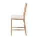 bali & pari Sandy Counter Stool - Crafted Wood and Natural Rattan Lounge Seating with Bamboo Motif and Upholstered Seat - BSOSandy-Natural Wooden-CS