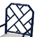 bali & pari Sergio Wood 2-Piece Dining Chair Set - Chippendale Side Chair with Bamboo Motif and Upholstered Seat Cushion, Navy Blue - BSOSergio-Navy Wooden-Arm-DC