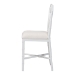 bali & pari Sergio Wood Counter Stool - Chippendale Kitchen Island Seating with Bamboo Motif and Upholstered Seat Cushion, White - BSOSergio-White Wooden-CS