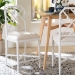 bali & pari Sergio Wood Counter Stool - Chippendale Kitchen Island Seating with Bamboo Motif and Upholstered Seat Cushion, White - BSOSergio-White Wooden-CS