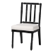 bali & pari Deya Bobbin Dining Chair - Wood Side Chair with Upholstered Seat and Spindle Backrest, Black