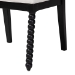 bali & pari Deya Bobbin Dining Chair - Wood Side Chair with Upholstered Seat and Spindle Backrest, Black - BSODeya-Black Wooden-DC