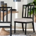 bali & pari Deya Bobbin Dining Chair - Wood Side Chair with Upholstered Seat and Spindle Backrest, Black - BSODeya-Black Wooden-DC