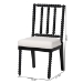 bali & pari Deya Bobbin Dining Chair - Wood Side Chair with Upholstered Seat and Spindle Backrest, Black - BSODeya-Black Wooden-DC